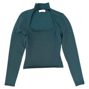 Aritzia BABATON Florine Sculpt Knit Sweater in Forest Green Size Small